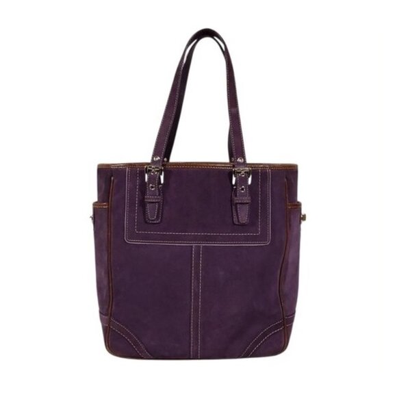 Vintage Y2K Coach Plum Suede Tote Bag - Rare Color - Good Condition - F10410